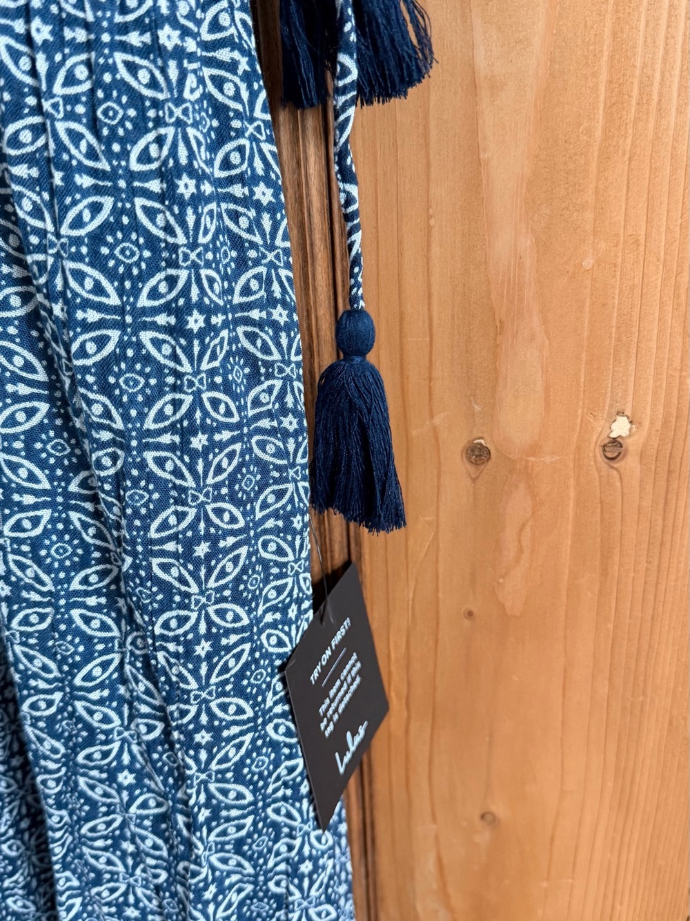 Lulu's Blue Printed Maxi Slip Dress with Tie Straps - Picture 3 of 4